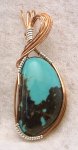 American Turquoise handmade pendant, designer jewelry