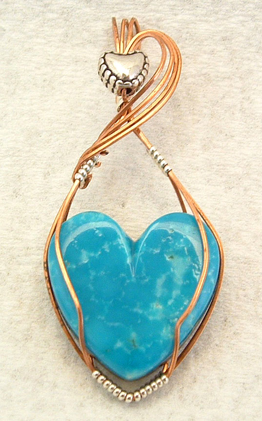 One of a kind jewelry Gemstone jewelry Wire Art Rhodochrosite Heart Wire Wr...